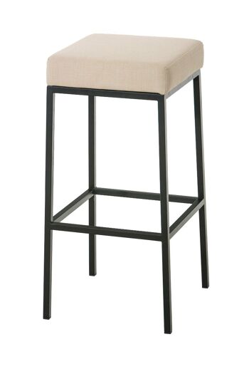 Tabouret de bar Montreal B80 tissu crème 37x37x80 crème Matière métal 1