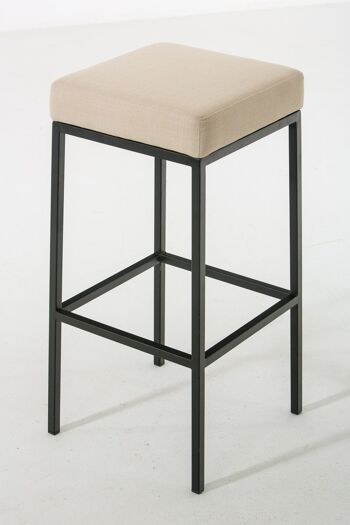 Tabouret de bar Montreal B80 tissu crème 37x37x80 crème Matière métal 2