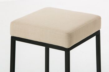 Tabouret de bar Montreal B80 tissu crème 37x37x80 crème Matière métal 3