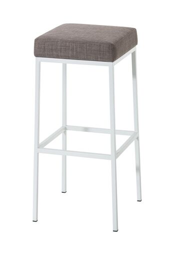 Tabouret de bar Montreal L80 tissu Gris 37x37x80 Gris Matière métal 1