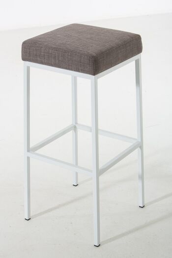 Tabouret de bar Montreal L80 tissu Gris 37x37x80 Gris Matière métal 2