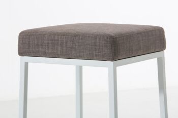 Tabouret de bar Montreal L80 tissu Gris 37x37x80 Gris Matière métal 4