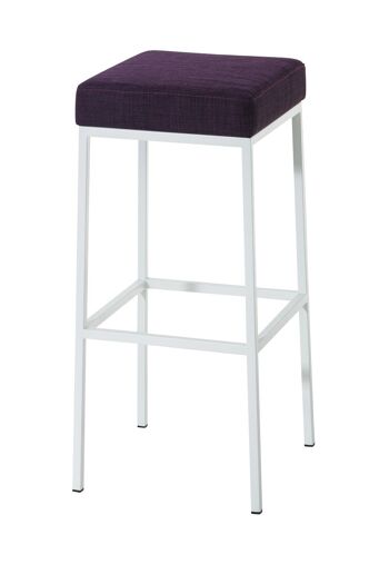 Tabouret de bar Montreal W80 tissu violet 37x37x80 violet Matière métal 1