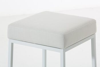 Tabouret de bar Montreal W80 tissu blanc 37x37x80 blanc Matière métal 3