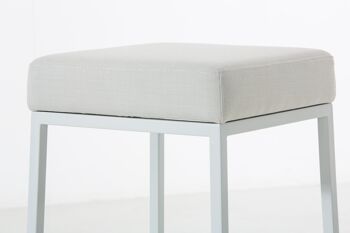 Tabouret de bar Montreal W80 tissu blanc 37x37x80 blanc Matière métal 4