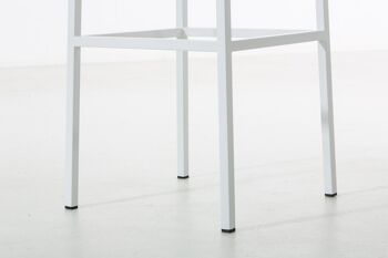 Tabouret de bar Montreal W80 tissu blanc 37x37x80 blanc Matière métal 6