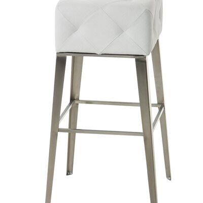 Bar stool Plano fabric white 41x41x77 white  stainless steel