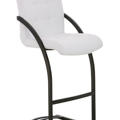Dakota B bar stool white 57x47x113 white artificial leather Metal matte black