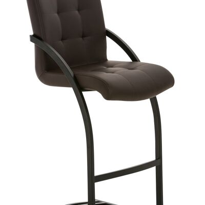 Dakota B bar stool brown 57x47x113 brown artificial leather Metal matte black