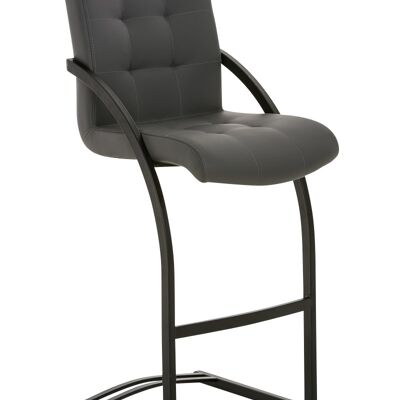 Dakota B bar stool Gray 57x47x113 Gray artificial leather Metal matte black