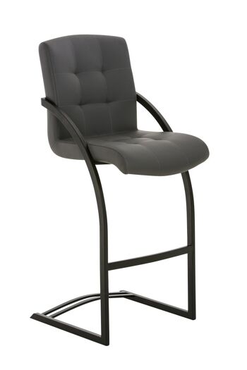 Tabouret de bar Dakota B Gris 57x47x113 Cuir artificiel gris Métal noir mat 1