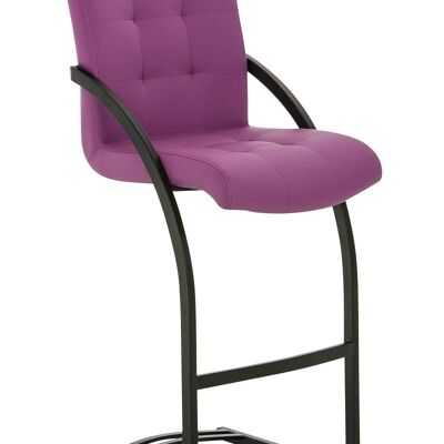 Taburete de bar Dakota B violeta 57x47x113 cuero artificial violeta Metal negro mate