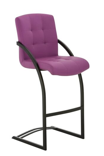 Tabouret de bar Dakota B violet 57x47x113 cuir artificiel violet Métal noir mat 1