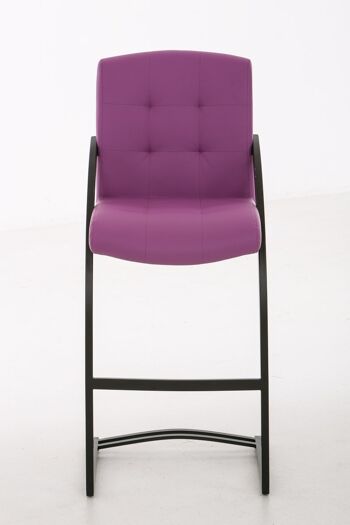 Tabouret de bar Dakota B violet 57x47x113 cuir artificiel violet Métal noir mat 2