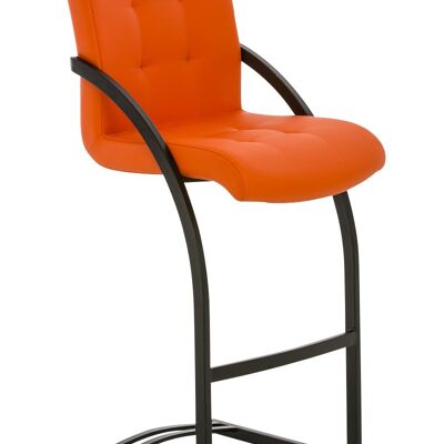 Dakota B bar stool orange 57x47x113 orange leatherette Metal matte black
