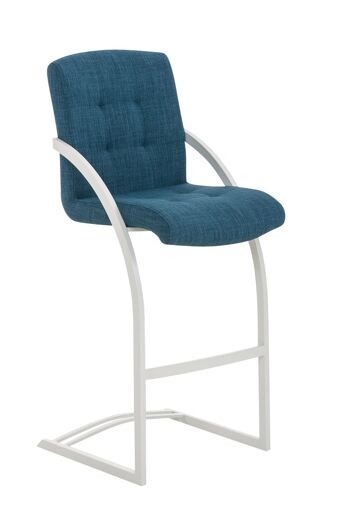 Tabouret de bar Dakota W tissu bleu 57x47x113 bleu 1