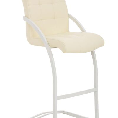 Bar stool Dakota W cream 57x47x113 cream leatherette Metal matte black