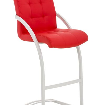 Barhocker Dakota W rot 57x47x113 rotes Kunstleder Metall mattschwarz