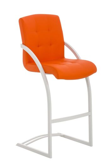 Tabouret de bar Dakota W orange 57x47x113 simili cuir orange Métal noir mat 1