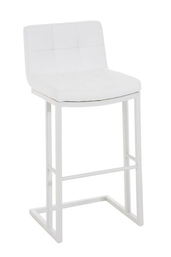 Tabouret de bar Carlton W78 blanc 45x44x104 cuir artificiel blanc métal 1