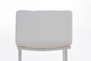 Tabouret de bar Carlton W78 blanc 45x44x104 cuir artificiel blanc métal 3