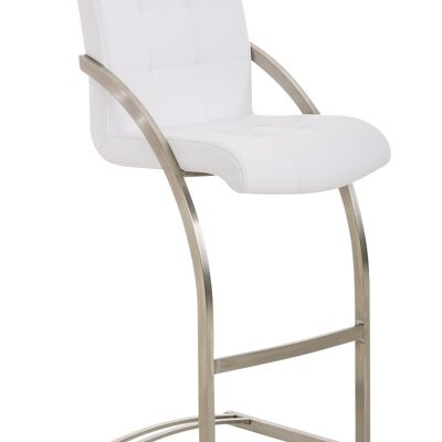Dakota E bar stool white 57x47x113 white artificial leather Metal matte black