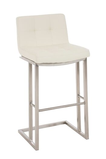 Tabouret de bar Carlton E78 crème 45x44x104 similicuir crème acier inoxydable 1