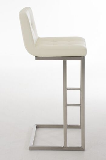 Tabouret de bar Carlton E78 crème 45x44x104 similicuir crème acier inoxydable 2