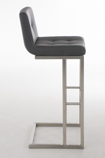 Tabouret de bar Carlton E78 Gris 45x44x104 Cuir artificiel gris acier inoxydable 2