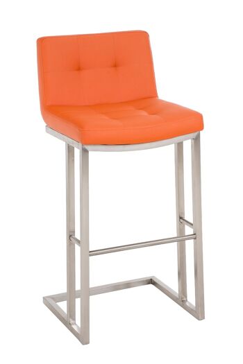 Tabouret de bar Carlton E78 orange 45x44x104 cuir artificiel orange acier inoxydable 1