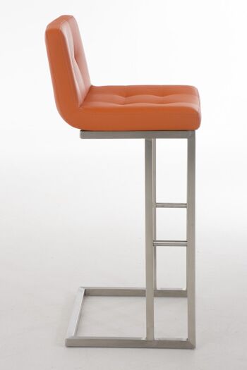 Tabouret de bar Carlton E78 orange 45x44x104 cuir artificiel orange acier inoxydable 2