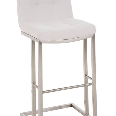 Sgabello da bar Carlton E78 tessuto bianco 45x44x104 bianco Materiale acciaio inossidabile