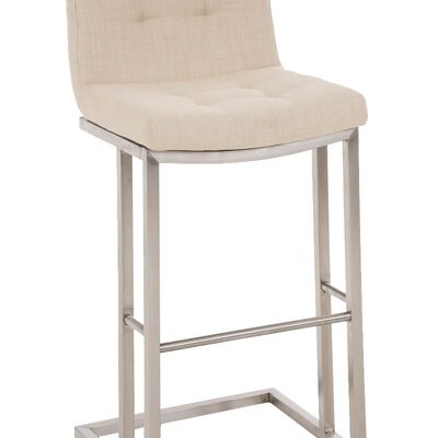 Tabouret de bar Carlton E78 tissu crème 45x44x104 crème Matière acier inoxydable