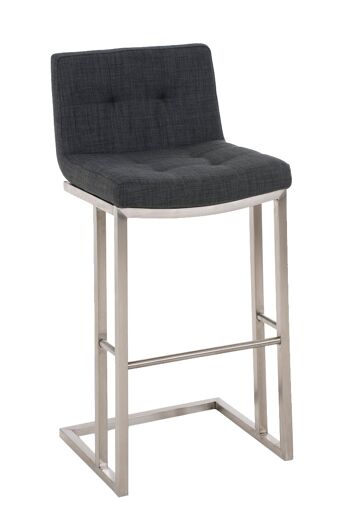 Tabouret de bar Carlton E78 tissu gris foncé 45x44x104 gris foncé Matière acier inoxydable 1