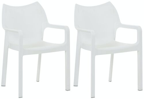 SET van 2 DIVA stapelstoelen wit 53x57x84 wit plastic plastic