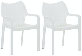 LOT de 2 chaises empilables DIVA blanc 53x57x84 plastique plastique blanc 1