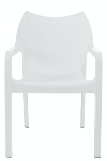 LOT de 2 chaises empilables DIVA blanc 53x57x84 plastique plastique blanc 2