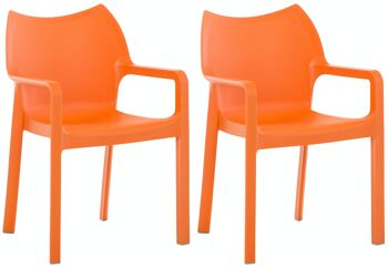 LOT de 2 chaises empilables DIVA orange 53x57x84 plastique plastique orange 1