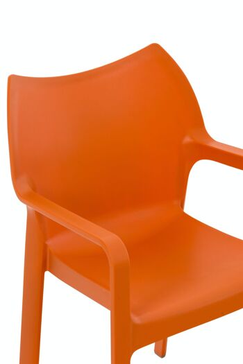 LOT de 2 chaises empilables DIVA orange 53x57x84 plastique plastique orange 4