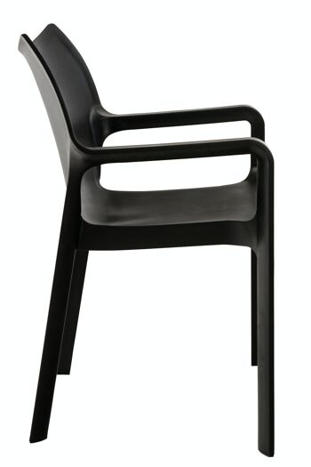 LOT de 2 chaises empilables DIVA noir 53x57x84 plastique noir plastique 3