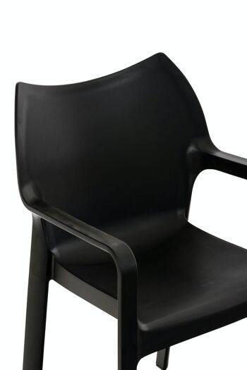 LOT de 2 chaises empilables DIVA noir 53x57x84 plastique noir plastique 4