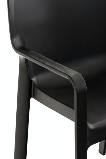 LOT de 2 chaises empilables DIVA noir 53x57x84 plastique noir plastique 5