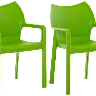 SET of 2 DIVA stacking chairs vegetable 53x57x84 vegetable plastic plastic