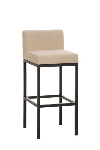 Tabouret de bar Goa B77 tissu crème 44,5x40x96,5 crème Matière Métal chromé 1