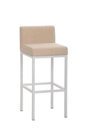 Tabouret de bar Goa W77 tissu crème 44,5x40x96,5 crème Matière Métal chromé 1