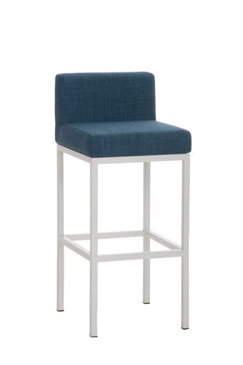 Tabouret de bar Goa W77 tissu bleu 44,5x40x96,5 bleu Matière Métal chromé 1