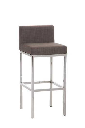 Tabouret de bar Goa C77 tissu Gris 44,5x40x96,5 Gris Matière Métal chromé 1