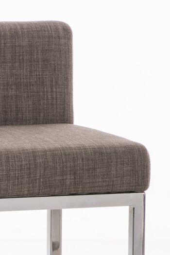 Tabouret de bar Goa C77 tissu Gris 44,5x40x96,5 Gris Matière Métal chromé 2