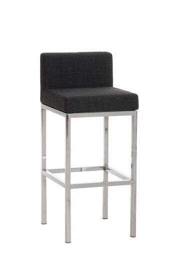 Tabouret de bar Goa C77 tissu gris foncé 44,5x40x96,5 gris foncé Matière Métal chromé 1