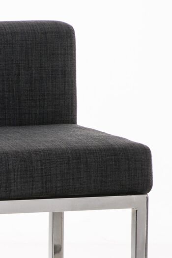 Tabouret de bar Goa C77 tissu gris foncé 44,5x40x96,5 gris foncé Matière Métal chromé 2